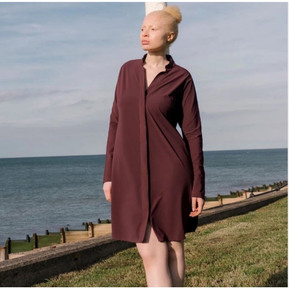 ADAY Women's button front shirt dress size M